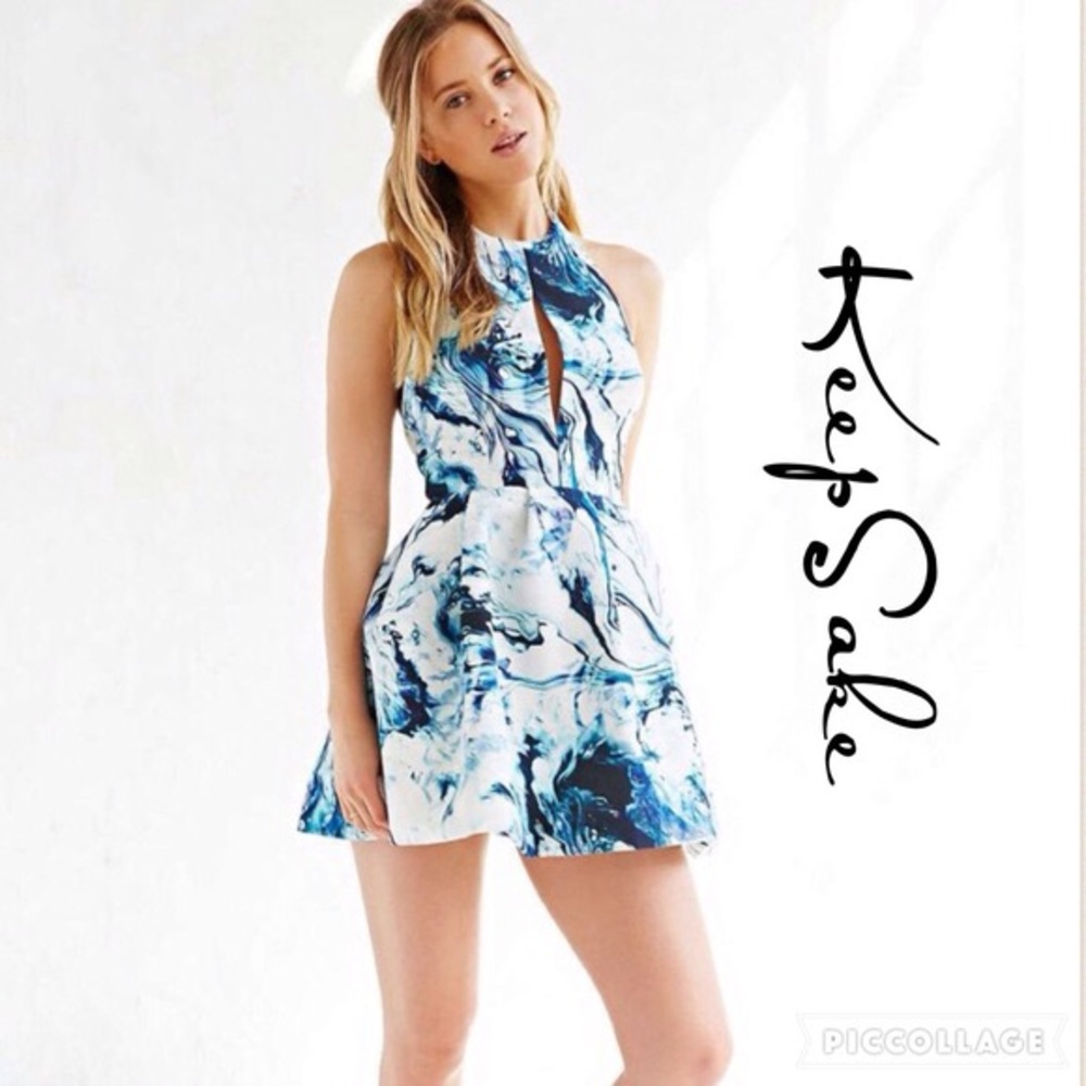 Urban Outfitters Keepsake Blue Watercolor Dress
